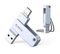 ORICO Pendrive 256 GB USB C Azul, Memoria USB 3.2 Gen 1 Doble Interfaz, Mini Flash Drive Lectura hasta 150 MB/s, Compatible con iPhone 15/16/17, Android, Tableta, Portátil y Mac, Plug and Play - EB05