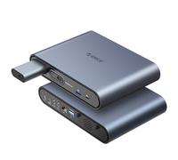 ORICO PTM2 Docking Station, 10 Puertos USB C Hub con Carcasa M.2 SSD, 2xM.2 NVMe/SATA SSD Slots, USB A 3.2, USB C 3.2, 2xHDMI 2.0, 60W PD, RJ45, 2xUSB A 2.0, DC 65W