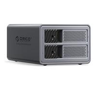 ORICO Raid Carcasa de Disco Duro de 2 Bahías USB 3.0 para SSDs de 2.5/3.5 Pulgadas HDDs de hasta 44TB Soporta Modos Raid 0/1/JBOD/CLEAR Expansión sin Bandeja de Bloqueo Backup(Aluminio )