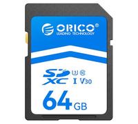 ORICO Tarjeta SD 64GB UHS-I C10 U3 V30, Lectura hasta 100 MB/s, Compatible con 4K/Full HD, Tarjeta de Memoria SDXC para Cámaras DSLR/Sin Espejo Canon, Nikon, Sony, Fujifilm - SD30