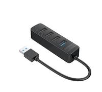 ORICO TWU32-4A-BK-EP USB 3.0 Hub + 3 Cables USB 2.0 de 5 Gbps, 15 cm, 4 A, Negro