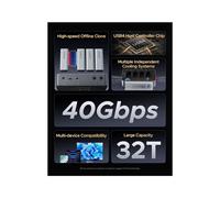 ORICO USB4 40Gbps M.2 NVMe SSD Clone Docking Station 4 Bay Offline Clone SSD Enclosure for Internal SSD Duplicator