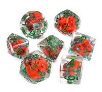 OriCraft Dados de escarabajo, juego de dados DND Dungeons and Dragons, juego de rol poliédrico, dados de escarabajo, ámbar, D20, mundo mágico, juego de 7 unidades