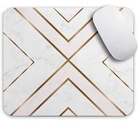 Oriday Cojín de ratón para Juegos Personalizados para el hogar y la Oficina, Cruz del Oro Moderna línea de diseño para Mujeres (11 - Elegantes Blancos) 9.5 "x 7.9 "