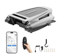 ORIDLECTAL Skimmer automático para Piscinas Alimentado por energía Solar y CC, inalámbrico, Recoge Hojas e Insectos, Adaptable a Piscinas enterradas, fácil colocación