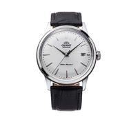 Orient Bambino 38mm - Reloj de Pulsera mecánico de Cuerda automática y Manual para Hombre con Correa de Cuero Negro y Caja de Acero Inoxidable con Pantalla analógica Blanca