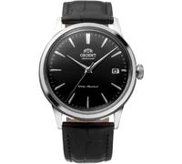 Orient Bambino mecánico esfera negra cuero negro reloj unisex RA-AC0M02B30B