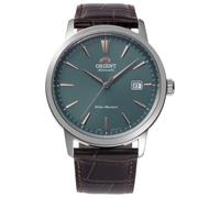 Orient Bambino RA-AC0F13E30B - Reloj automático para hombre, exclusivo europeo, cristal de zafiro, caja de acero inoxidable, correa de piel, 41,6 mm, fondo de caja de exposición