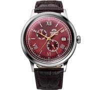 Orient Bambino V8 - Reloj de Pulsera automático para Hombre automático mecánico mecánico clásico con 24 Horas y día de la Semana - Correa de Cuero Negro Caja de Acero Inoxidable Pantalla analógica,