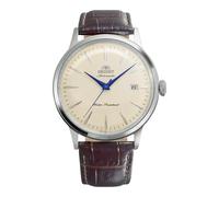 Orient Classic - Reloj de Hombre automático y de Carga Manual mecánico clásico con Correa de Piel marrón, Caja de Acero Inoxidable, Esfera analógica Amarilla - RA-AC0033Y