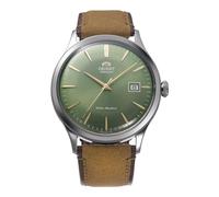 Reloj ORIENT RA-AC0P01E Hombre Automático Acero Correa Cuero Esfera Verde Nuevo
