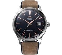 Orient Classic Bambino V4 Segunda generación - Reloj de Pulsera mecánico automático y de Cuerda Manual de Cuero clásico Elegante Delgado RA-AC0P, Azul Navy, Clásico