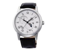 Reloj ORIENT RA-AK0008S Hombre Automático Acero Correa Cuero Esfera Blanco Nuevo
