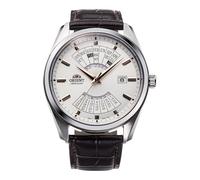 Orient Contemporary Multi Year Calendar - Reloj de Hombre automático de Carga Manual Casual BA00, Cuero Blanco, Informal