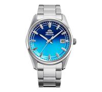 Orient Stretto RA-AC0R09L30B - Reloj mecánico automático unisex de 38,5 mm, esfera azul, caja y pulsera de acero inoxidable, indicador de fecha, edición limitada