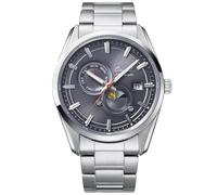 Orient Contemporary Stretto - Reloj de pulsera para hombre, diseño de sol y luna 75 aniversario, edición limitada, esfera gris, correa de acero, RA-AK0311N30B