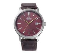 Orient Contemporary Symphony III - Reloj de Hombre automático y Manual mecánico, Estilo Casual, Correa de Cuero marrón, Caja de Acero Inoxidable, Esfera roja analógica - RA-AC0F15R