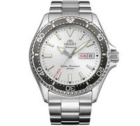 Orient Kamasu - Reloj automático de buceo de 200 m, acero inoxidable, cristal de zafiro, blanco, Buceo