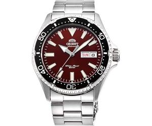 Orient Kamasu - Reloj de Buceo automático japonés de Acero Inoxidable para Hombre, Rojo - Pulsera de Metal, Reloj de Buceo