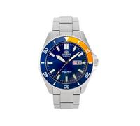 Orient Kanno - Reloj japonés automático Estilo buceador de Cuerda Manual, Azul/Naranja (Pulsera de Acero Inoxidable), Pulsera de Acero Inoxidable
