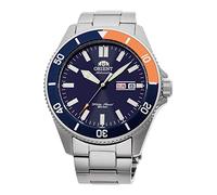 Orient Kano/Big Mako - Reloj de Pulsera mecánico mecánico para Hombre, automático, de Acero o Silicona, Sumergible, Azul Naranja, Band Lenght 19 cm (Case Excluded), Deportivo/técnico