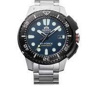 Orient M-Force automático esfera azul correa de acero reloj de buceo para...