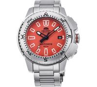 Orient M-Force automático esfera naranja correa de acero reloj de buceo...
