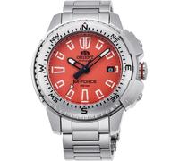 Orient M-Force automático esfera naranja correa de acero reloj de buceo para ...