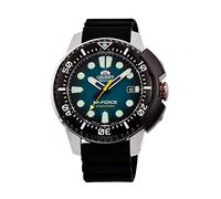 Orient M-Force - Reloj de Pulsera automático para Hombre, Cuerda Manual, mecánico, Deportivo, Silicona Verde, Correa
