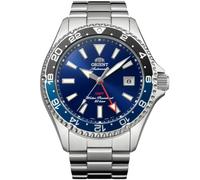 Orient Mako GMT - Reloj automático de acero inoxidable, hora mundial, azul, Buceo