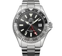 Orient Mako GMT - Reloj automático de acero inoxidable, hora mundial, negro, Buceo