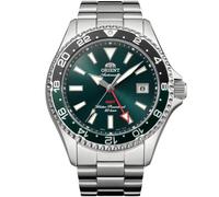 Orient Mako GMT - Reloj automático de acero inoxidable, hora mundial, verde, Buceo