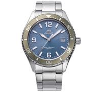 Orient Mako Solar Cuarzo Automático Esfera Azul Gris Bisel Correa de Acero Re...