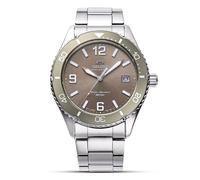 Orient Mako Solar Cuarzo Marrón Dial Pulsera de Acero Reloj para Hombre RA-WJ...