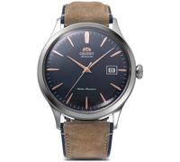 Orient Classic Bambino V4 Segunda generación - Reloj de Pulsera mecánico automático y de Cuerda Manual de Piel clásica Elegante Fina RA-AC0P, Azul Navy, Clásico