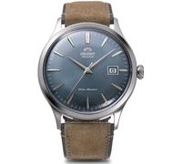 Orient Classic Bambino V4 Segunda generación - Reloj de Pulsera mecánico automático y de Cuerda Manual de Cuero clásico Elegante Delgado RA-AC0P, Azul Cielo., Clásico