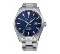 Orient RE-AU0403L00B - Reloj analógico automático para Hombre con Correa de Acero Inoxidable, Plateado/Azul, Pulsera