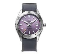 Reloj para hombre Orient Mako automático esfera violeta correa de cuero RA-AC...