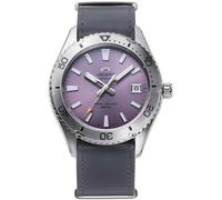 Orient Sports Diver Mao RA-AC0Q - Reloj de Pulsera mecánico automático y Manual de Acero o Piel Deportiva, 40 mm, Piel Lila, Minimalista