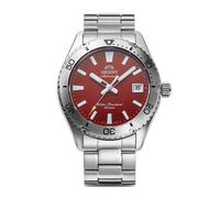 Orient Sports Mako esfera roja correa de acero inoxidable reloj para hombre R...