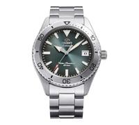 Orient Sports Mako RA-AC0Q13E - Reloj de Pulsera para Hombre automático y de Carga Manual, mecánico, Deportivo, Correa y Caja de Acero Inoxidable de Color Gris, Esfera analógica Verde