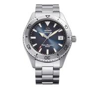 Orient Sports Mako RA-AC0Q14L - Pulsera Deportiva mecánica de Cuerda automática y Manual para Hombre, 40 mm, Acero Inoxidable, Esfera Gris analógica, Azul