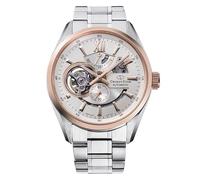 ORIENT STAR Reloj de Pulsera Moderno y contemporáneo para Hombre, Cuerda automática, Correa de Acero Inoxidable y Caja de Acero Inoxidable, Esfera Gris analógica Gris, RE-AV0123G00B, Blanco, Moderno