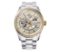 ORIENT STAR Reloj de Pulsera Moderno y contemporáneo para Hombre, Cuerda automática, Correa y Caja de Acero Inoxidable analógico, Esfera Blanca Gris - RE-AV0124G00B, Beige, Moderno