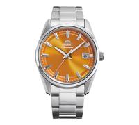 Orient Stretto RA-AC0R08Y30B - Reloj mecánico automático unisex de 38,5 mm, esfera naranja, caja y pulsera de acero inoxidable, indicador de fecha, edición limitada
