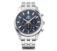Orient Stretto RA-TX0303L10B - Reloj con cronógrafo solar de 43 mm, esfera azul marino, correa de acero, para hombre, RA-TX0303L10B Should say - Orient Stretto Solar Cronógrafo de 40 mm, esfera azul