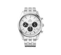 Orient Stretto RA-TX0305S10B - Reloj Solar Con Cronógrafo de 43 mm, Esfera Blanca, Correa de Acero, Para Hombre