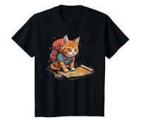 Orientación para Hombres, Mujeres y niños Cat Orienteer Camiseta, Niños, Negro, 4 años