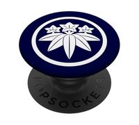 Oriental Azul Kamakura Minamoto Japón Mon Vector Art PopSockets PopGrip Adhesivo
