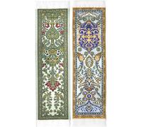 Oriental Carpet Bookmarks - Authentic Woven Fabric - Beige Collection - 2 Bookmark designsBeautiful, Elegant,Cloth Bookmarks! Best Gifts & Stocking Stuffers for Men,Women,& Teachers!